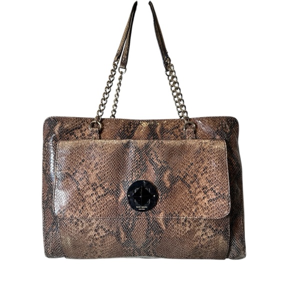 kate spade Handbags - Kate Spade Brown Tote with Textured Finish and Chain Straps